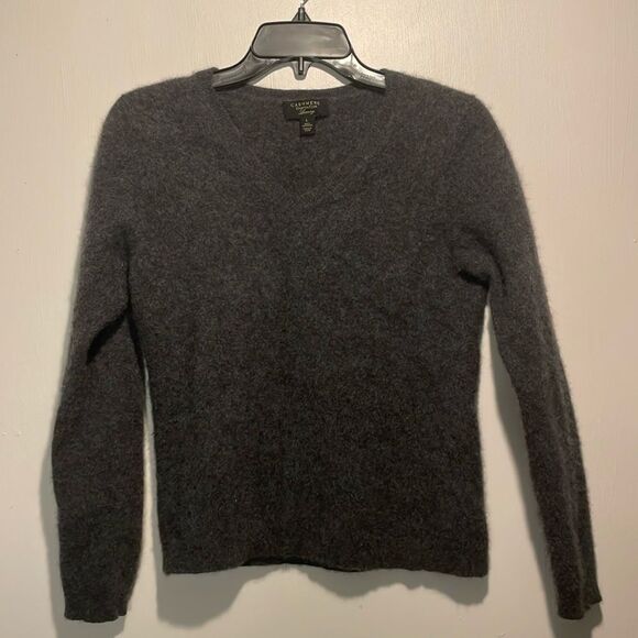 Charter Club- 100% Cashmere Luxury Grey V Neck Long Sleeved Sweater- Size L - Picture 1 of 8